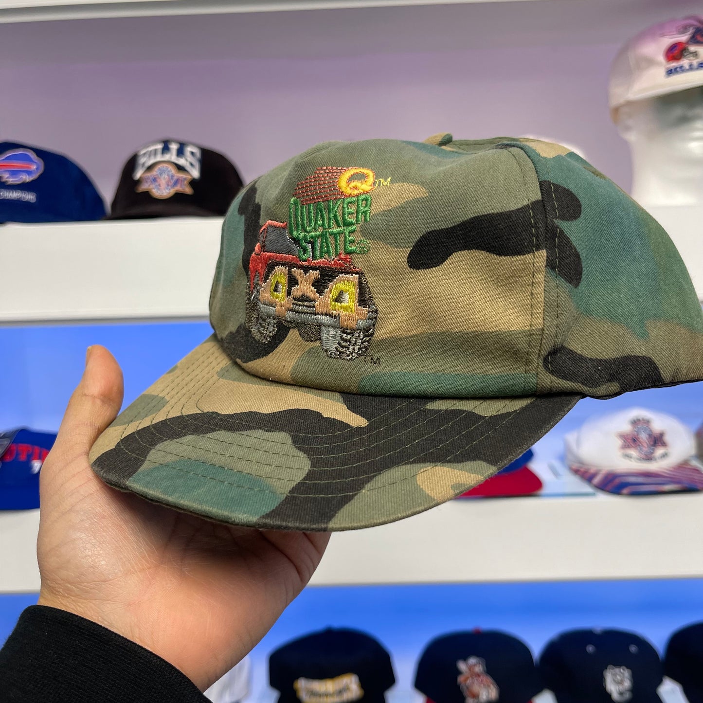 Vintage 1990s Quaker State 4x4 Camoflage Snap Back
