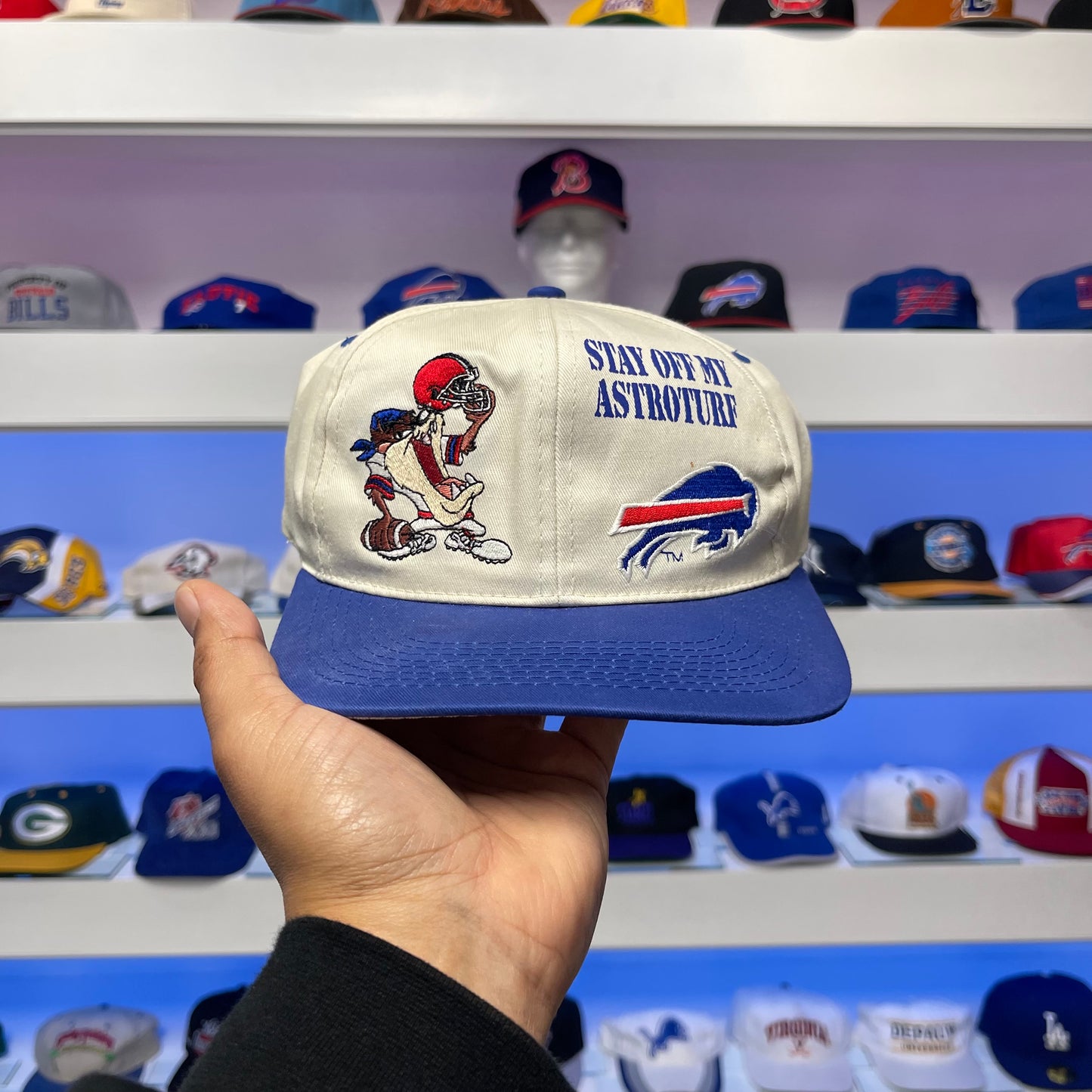 Vintage 1990s NFL Buffalo Bills Tasmanian Devil Looney Tunes Snap Back