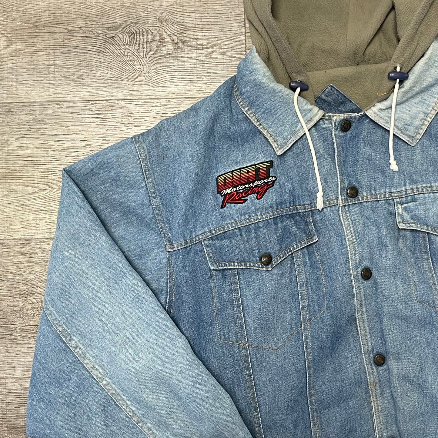 Vintage 1990s Everything Vintage Denim Hood Jacket Size XL