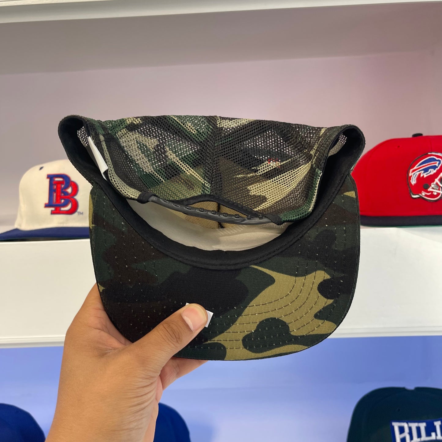 1990s Buffalo Bills Camouflage Mesh Snap Back