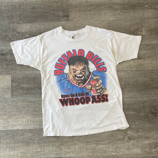 Vintage Buffalo Bills OPEN UP A CAN OF WHOOP A$$ Shirt Size Large