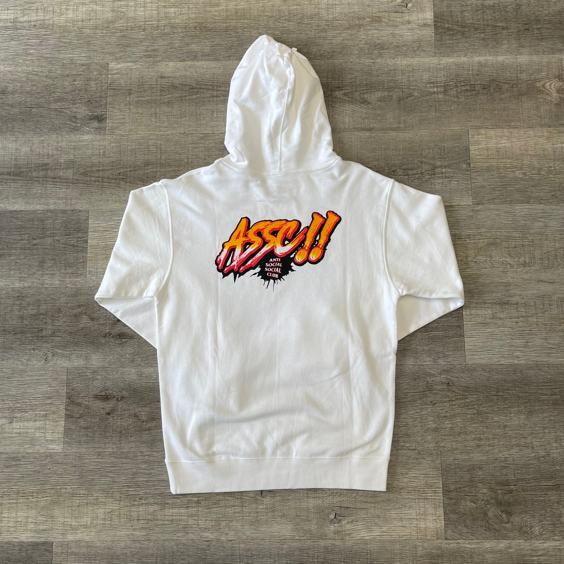 Anti Social Club ASSC White Zip Up Hoodie Size Medium