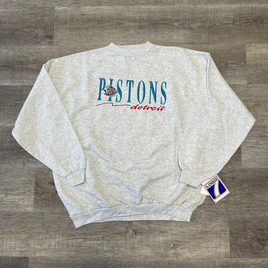 Vintage NBA 1990s Detroit Pistons Logo 7 Sweatshirt Size XXL New with Tags