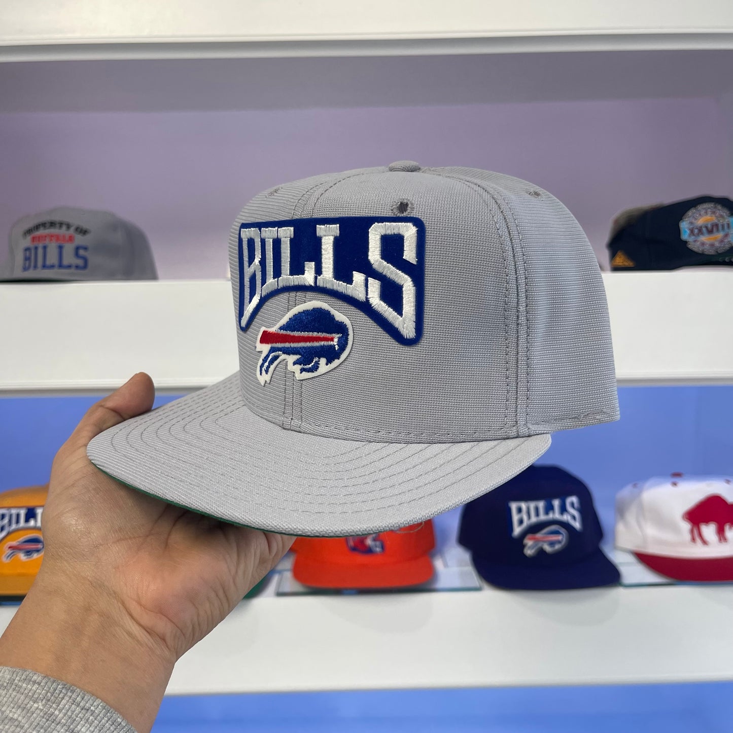 Vintage Buffalo Bills Gray Nylon Snap Back