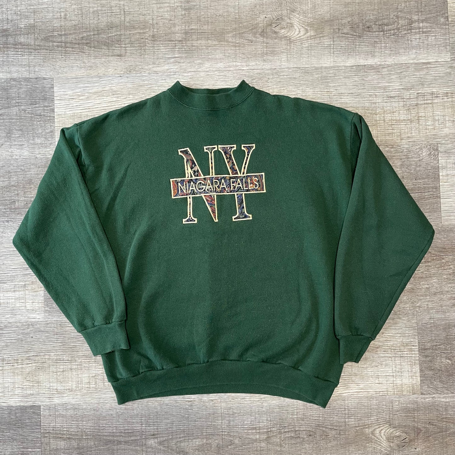 Vintage 1990s Niagara Falls NY Green Crew Neck XL