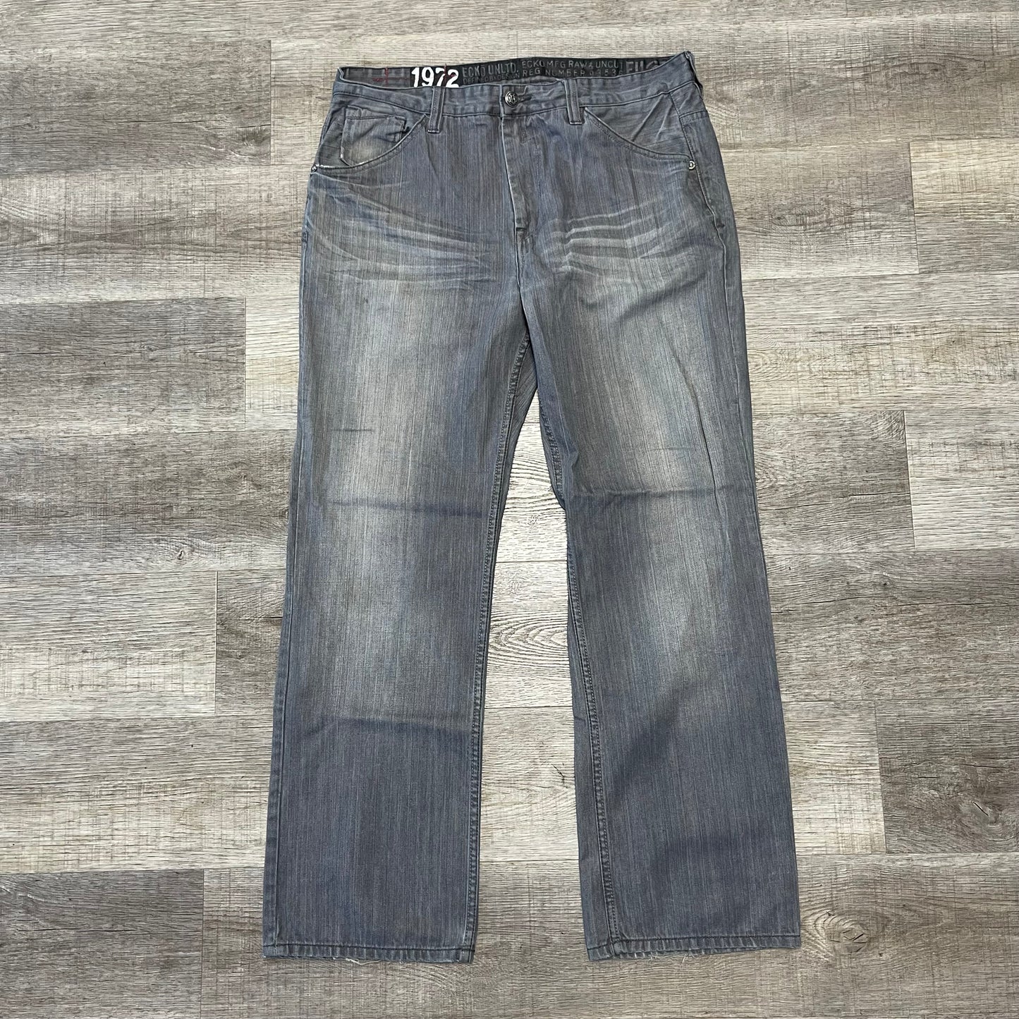 Vintage Y2K Ecko Unltd. Grey Denim Jeans Size 38x44