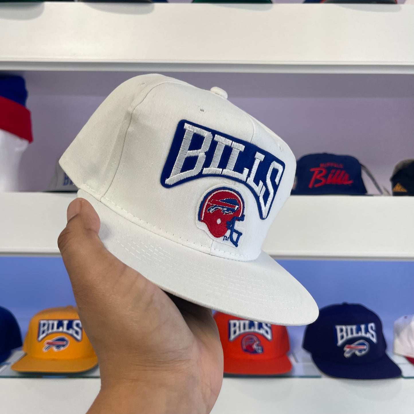 Vintage Buffalo Bills White Helmet Wool Snap Back