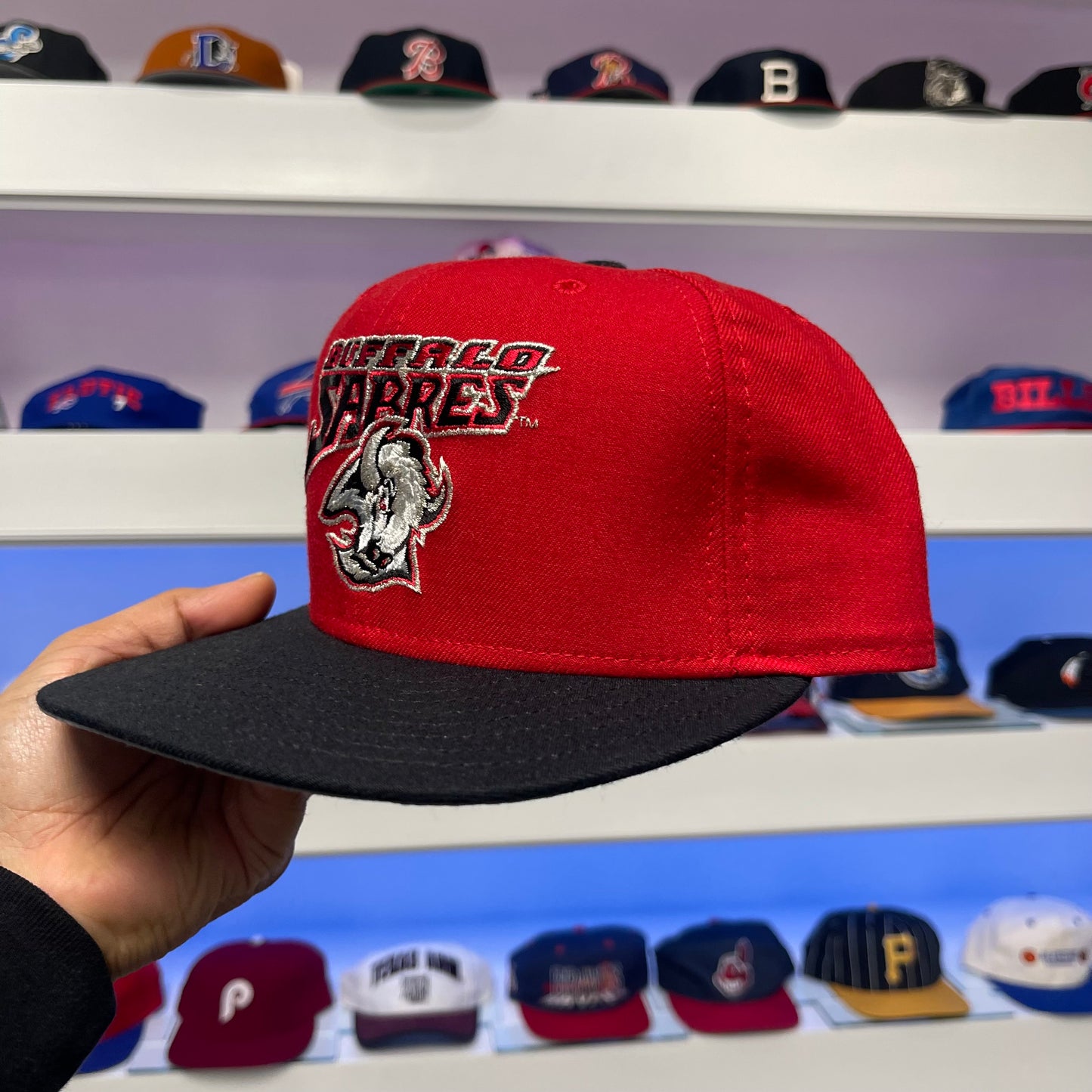 Vintage 1990s NHL Buffalo Sabres Goat Head Wool Snap Back