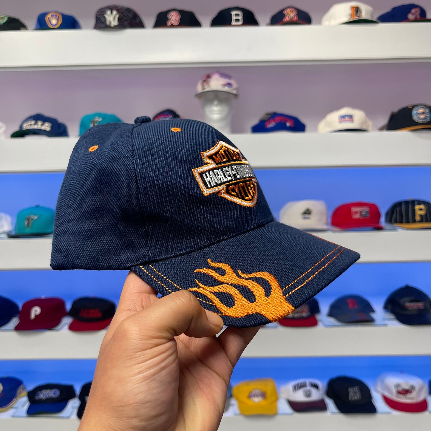 Vintage Y2K Harley Davidson Motorcycle Flames Hat