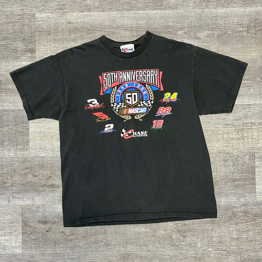 Vintage 1990s NASCAR 50th Anniversary Shirt AOP Size Large