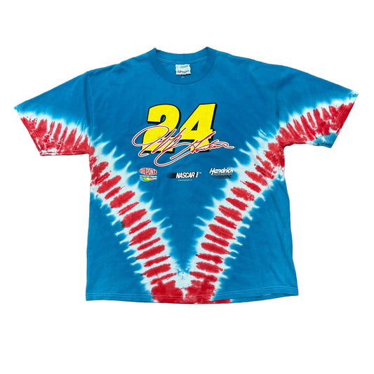 Vintage Jeff Gordon #24 NASCAR Tie-Dye T-Shirt Size XL