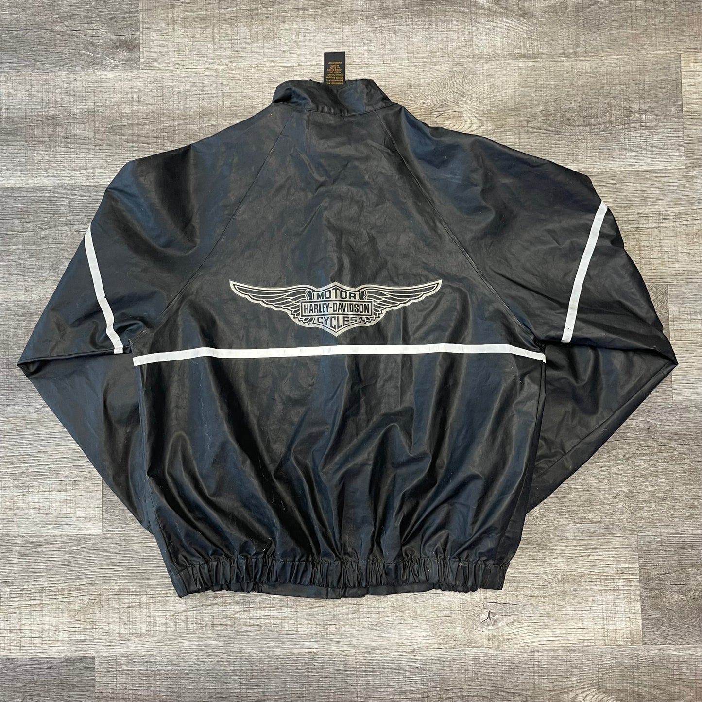 Vintage 1990s Harley Davidson Leather Rain Jacket Size XL