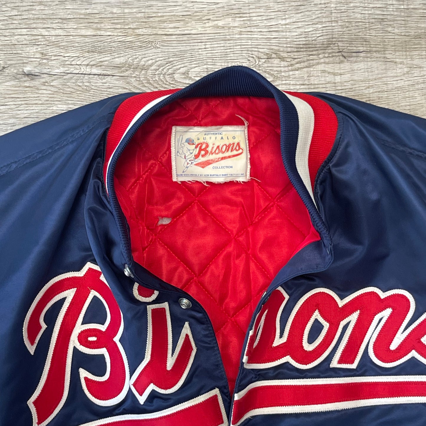 Vintage Buffalo Bisons Satin Jacket Size XL