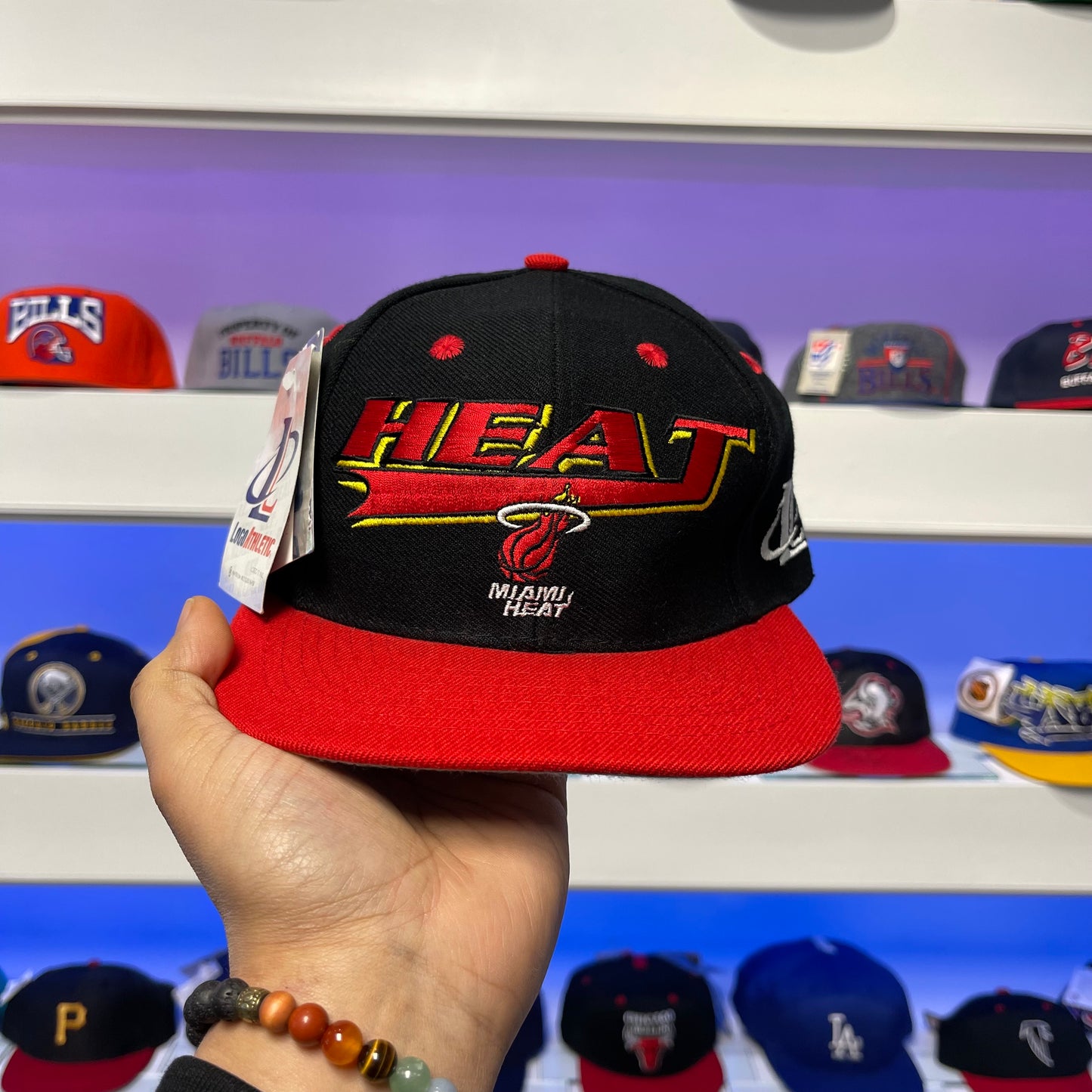 Vintage NBA 1990s Miami Heat Logo Athletic Snap Back New Dead Stock