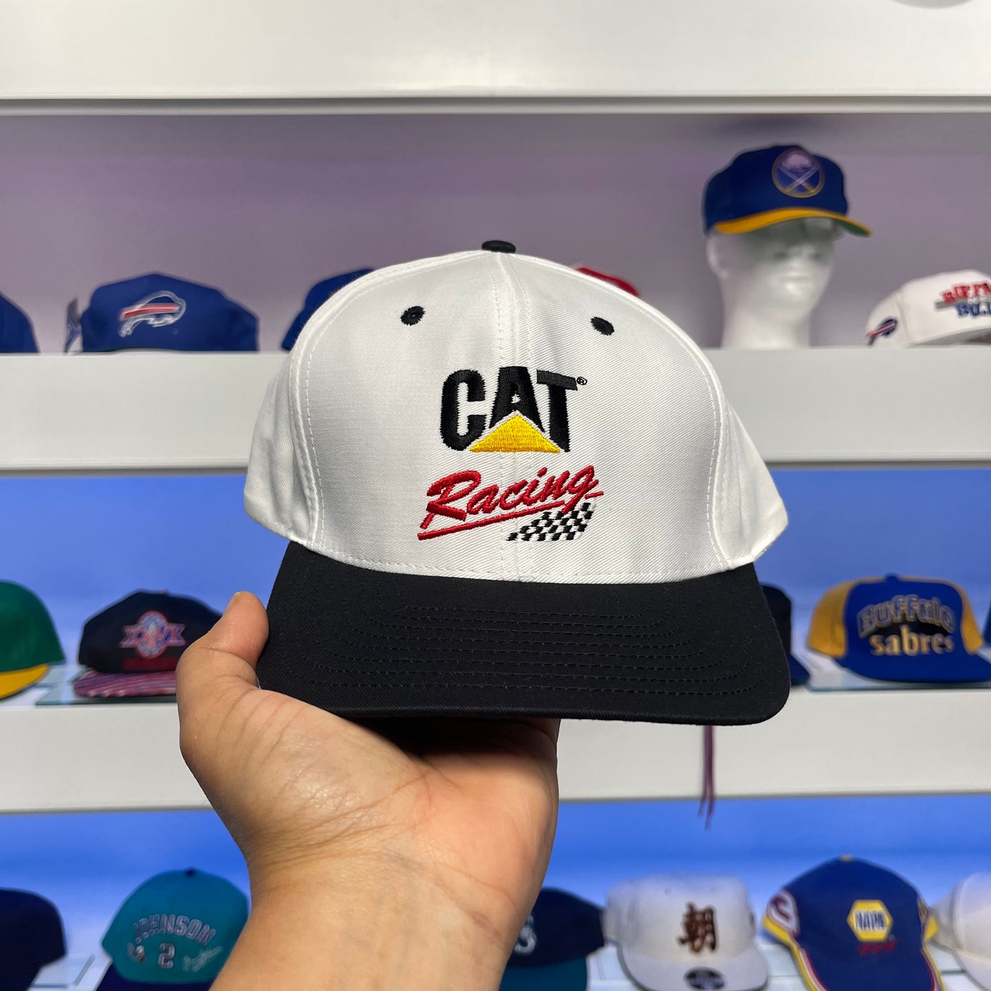 Vintage NASCAR CAT Racing Snap Back Dead Stock New