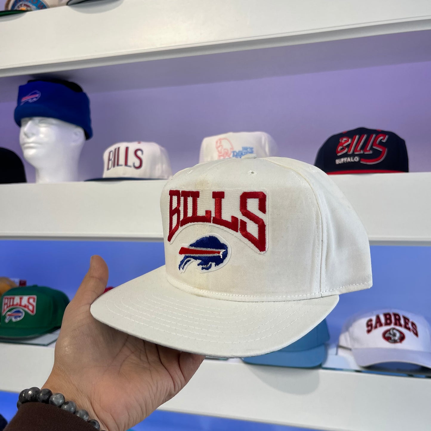 Vintage 1990s NFL Buffalo Bills Black New Era Snap Back