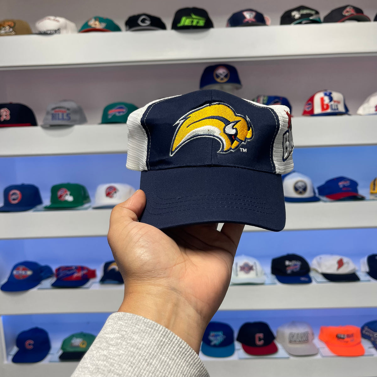 Vintage NHL Buffalo Sabres Labatt Blue Trucker Snap Back