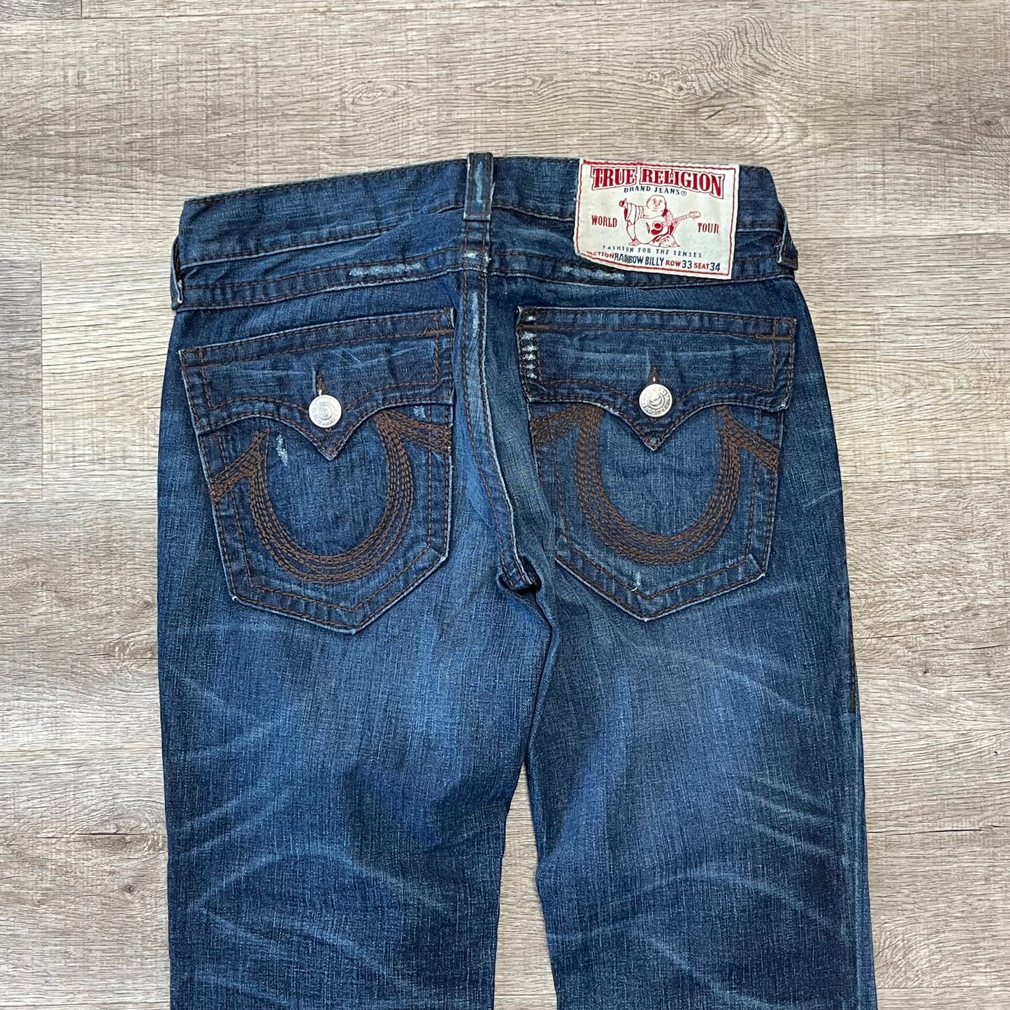Vintage Y2K True Religion Denim Blue Jeans Size 33x42