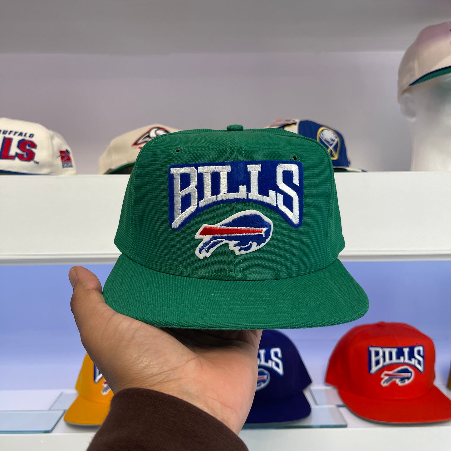 1990s Buffalo Bills Green Wool Snap Back