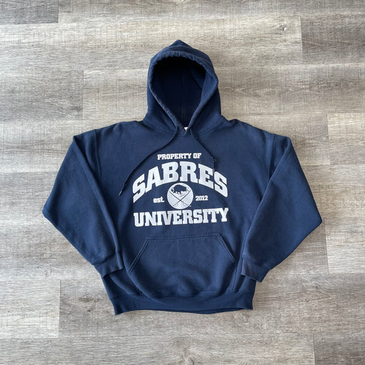 Vintage Buffalo Sabres Navy Blue Hoodie Size XL 23x24