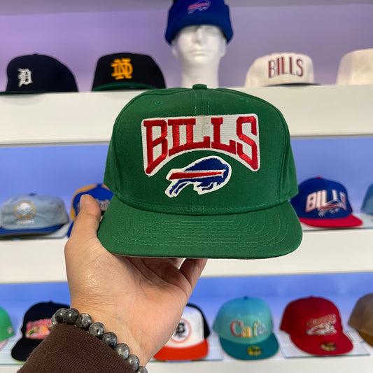 Vintage 1990s Buffalo Bills Green Wool Snap Back New Dead Stock