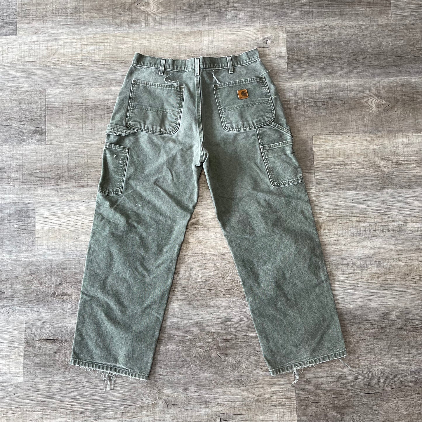 Vintage Y2K Carhartt Denim Jeans 30x30 Olive Green