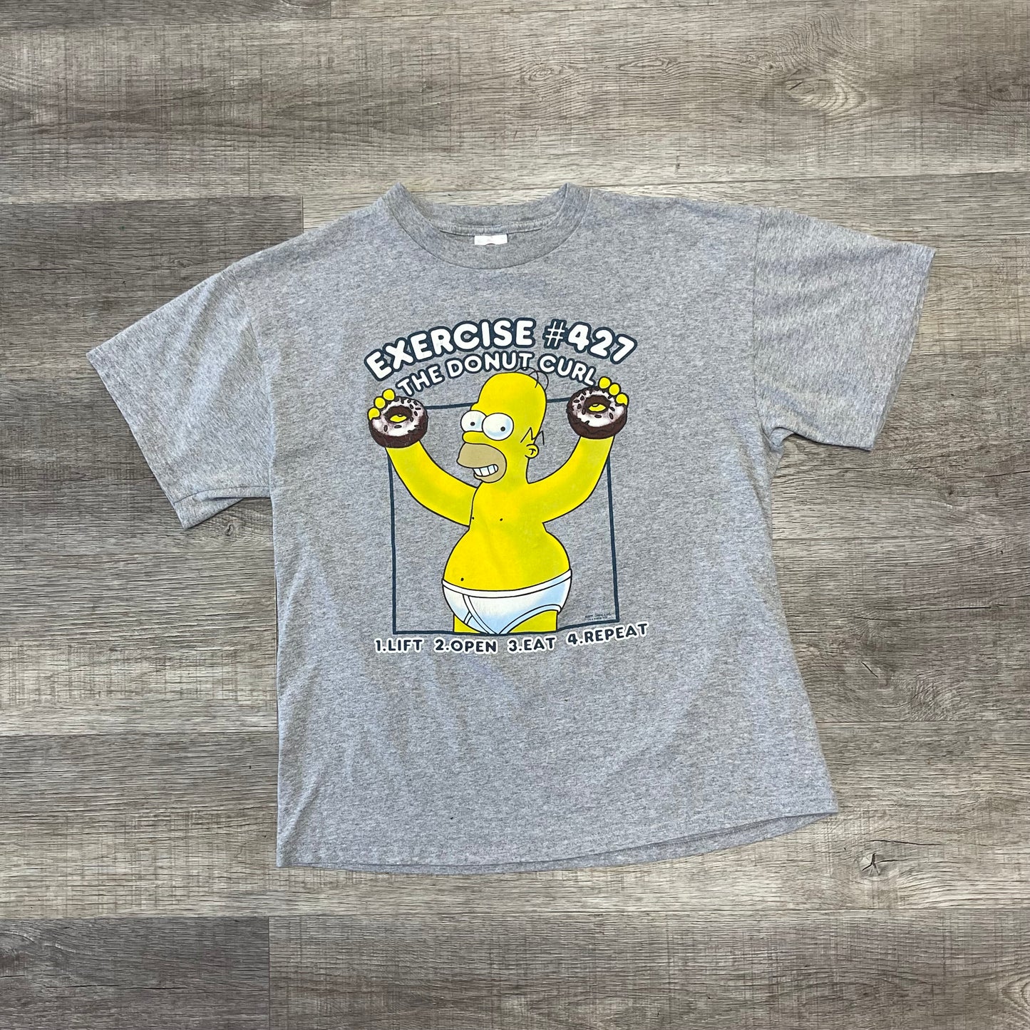 Vintage Y2K Homer Simpson The Donut Curl Shirt Size Large