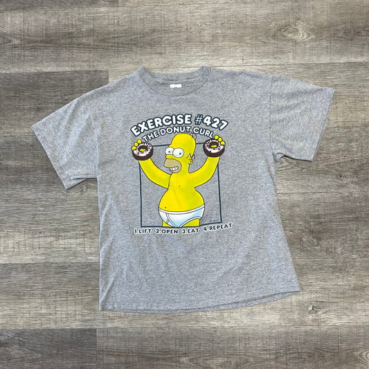 Vintage Y2K Homer Simpson The Donut Curl Shirt Size Large