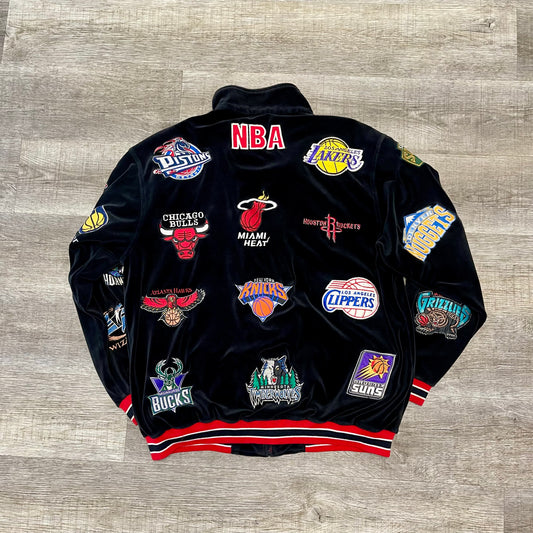 Vintage NBA All-Over Team Logo Jacket Size XL