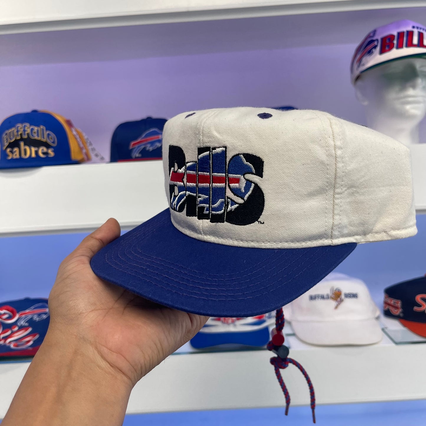 Vintage 1990s Buffalo Bills Pull String Snap Back