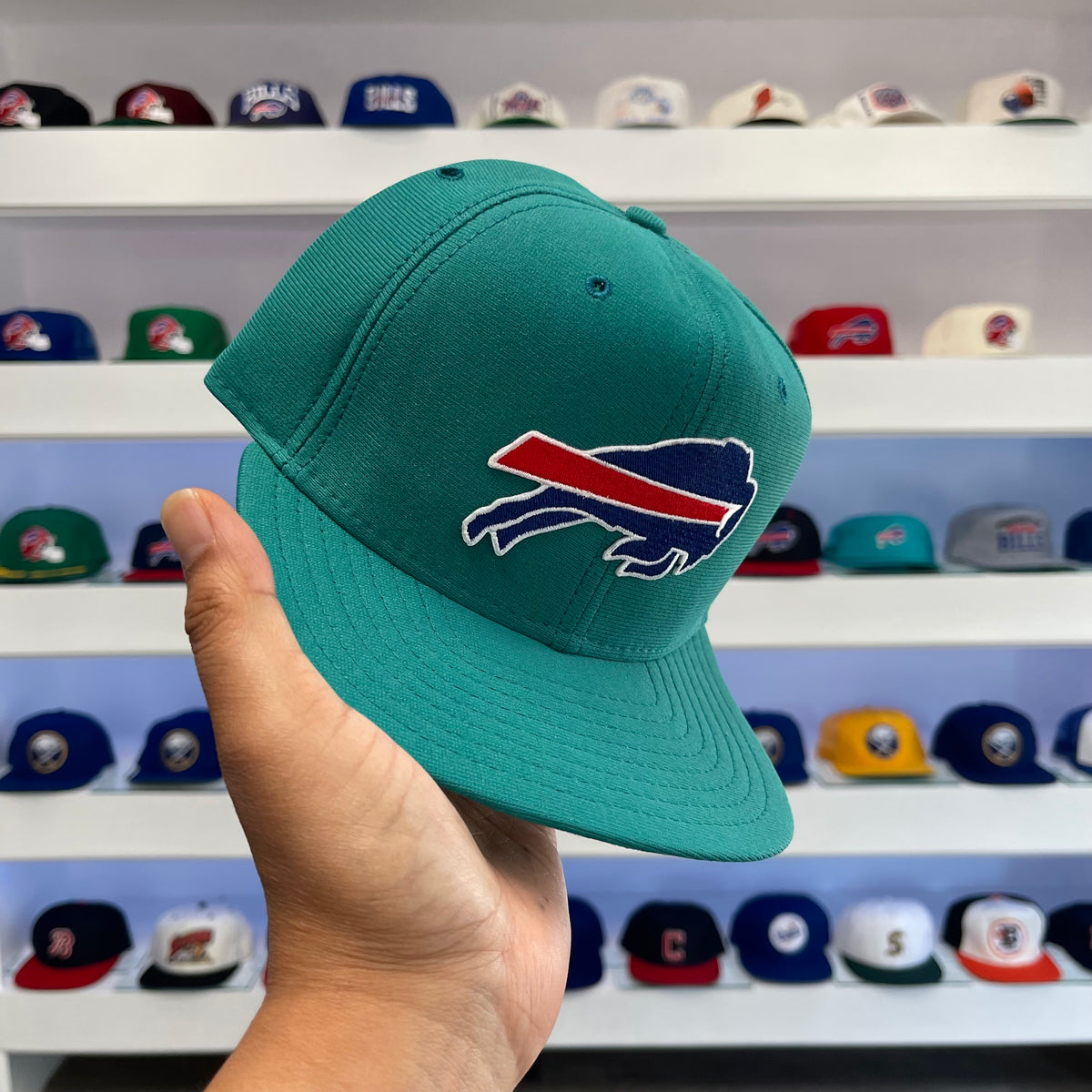 Vintage 1990s Buffalo Bills Teal Wool Snap Back