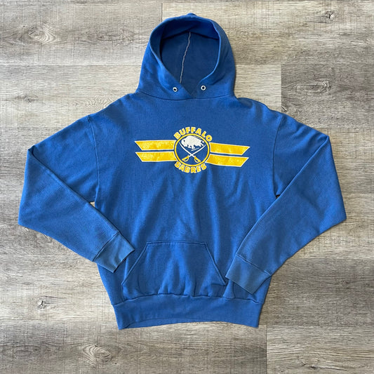 Vintage 1990s Buffalo Sabres Trench Hoodie Size Large