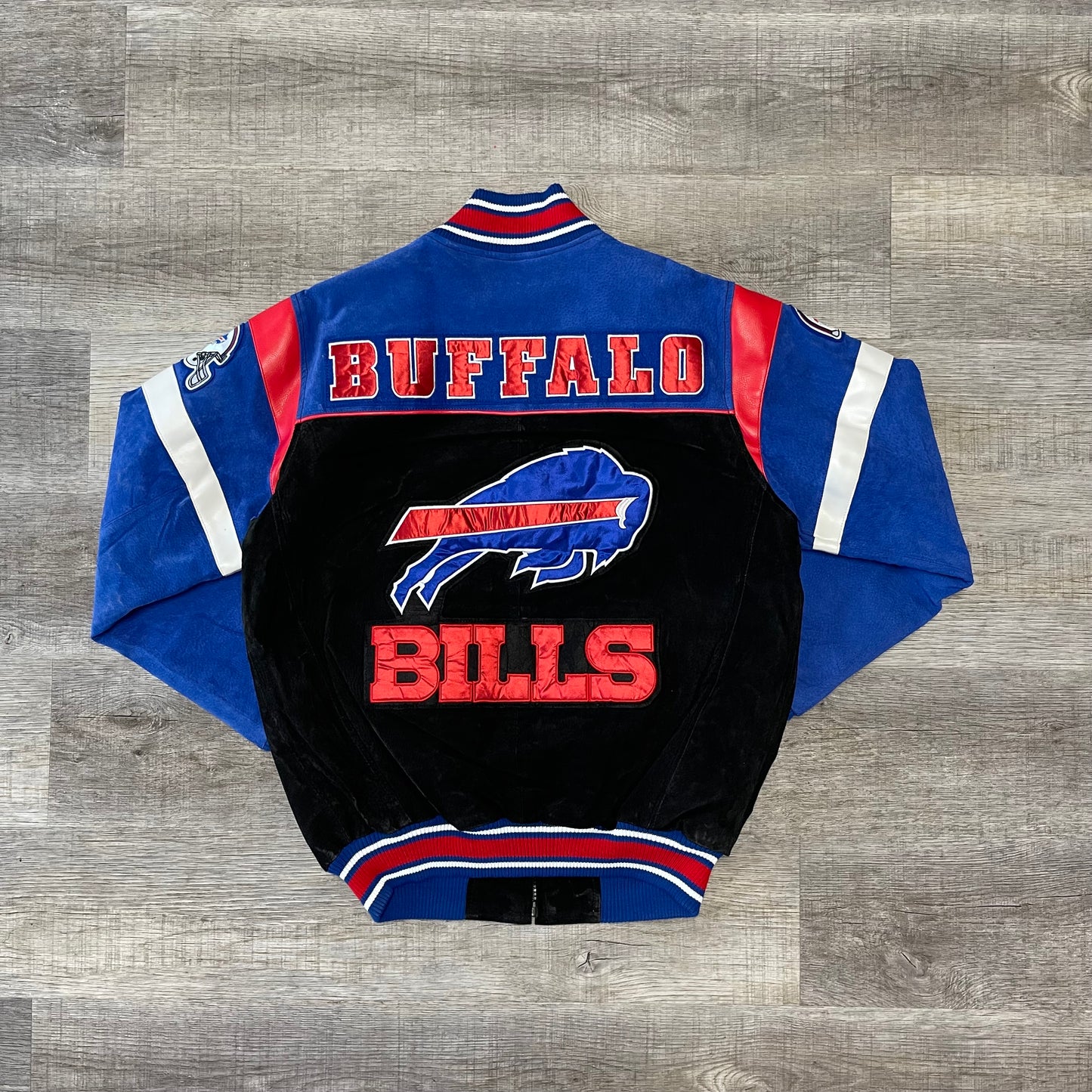 Vintage NFL Buffalo Bills Suede Leather Jacket Large