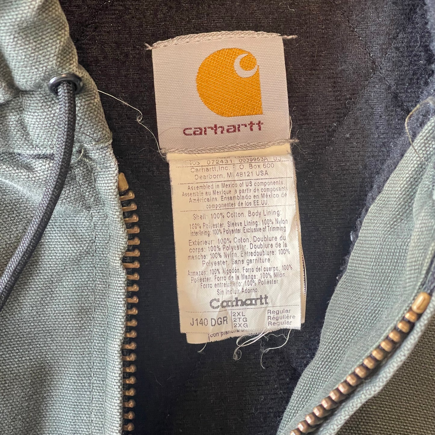 Vintage 1990s Olive Carhartt Jacket Size XXL