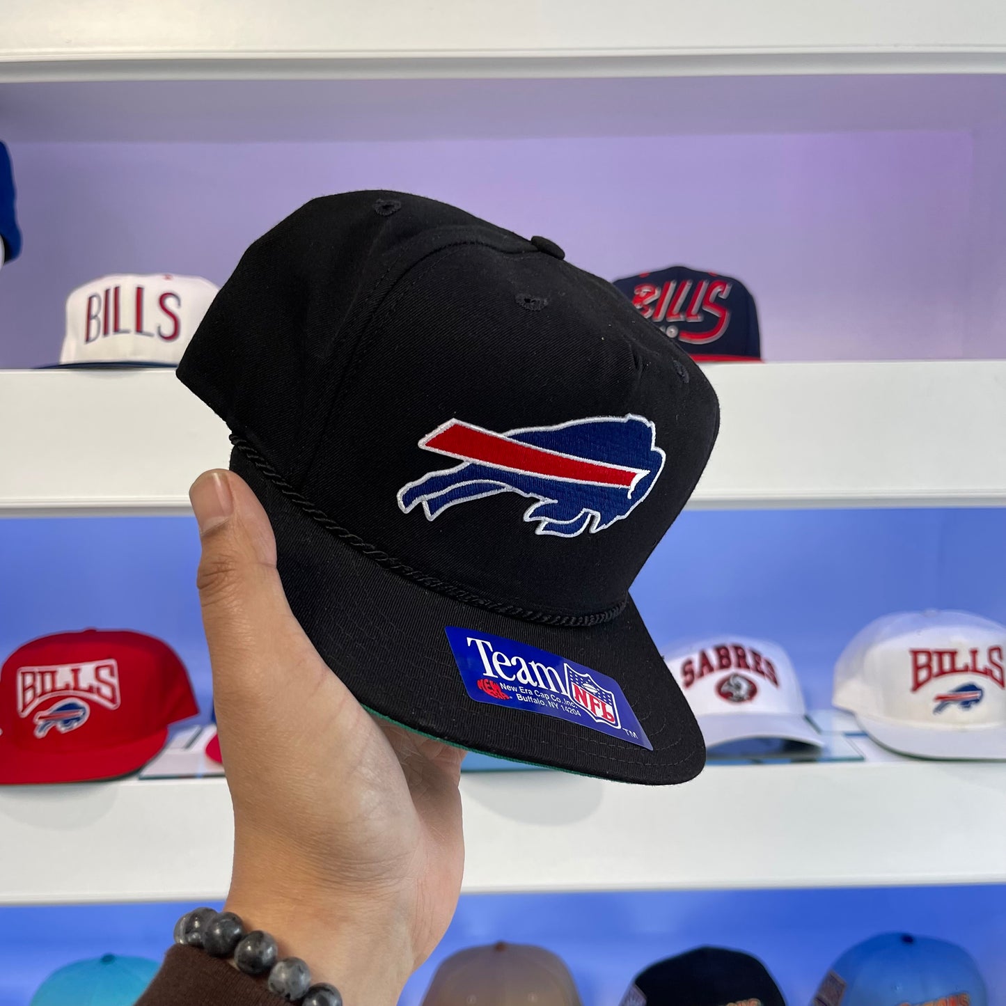 Vintage 1990s NFL Buffalo Bills Black New Era Snap Back