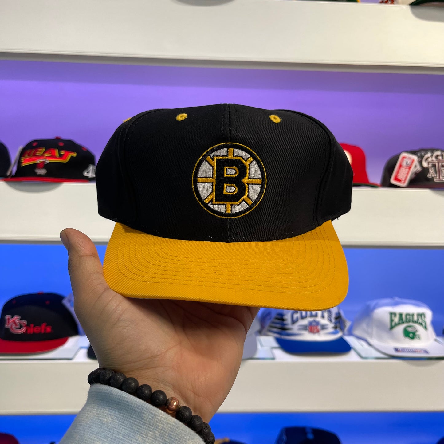 Vintage NHL 1990s Boston Bruins Snap Back Dead Stock New