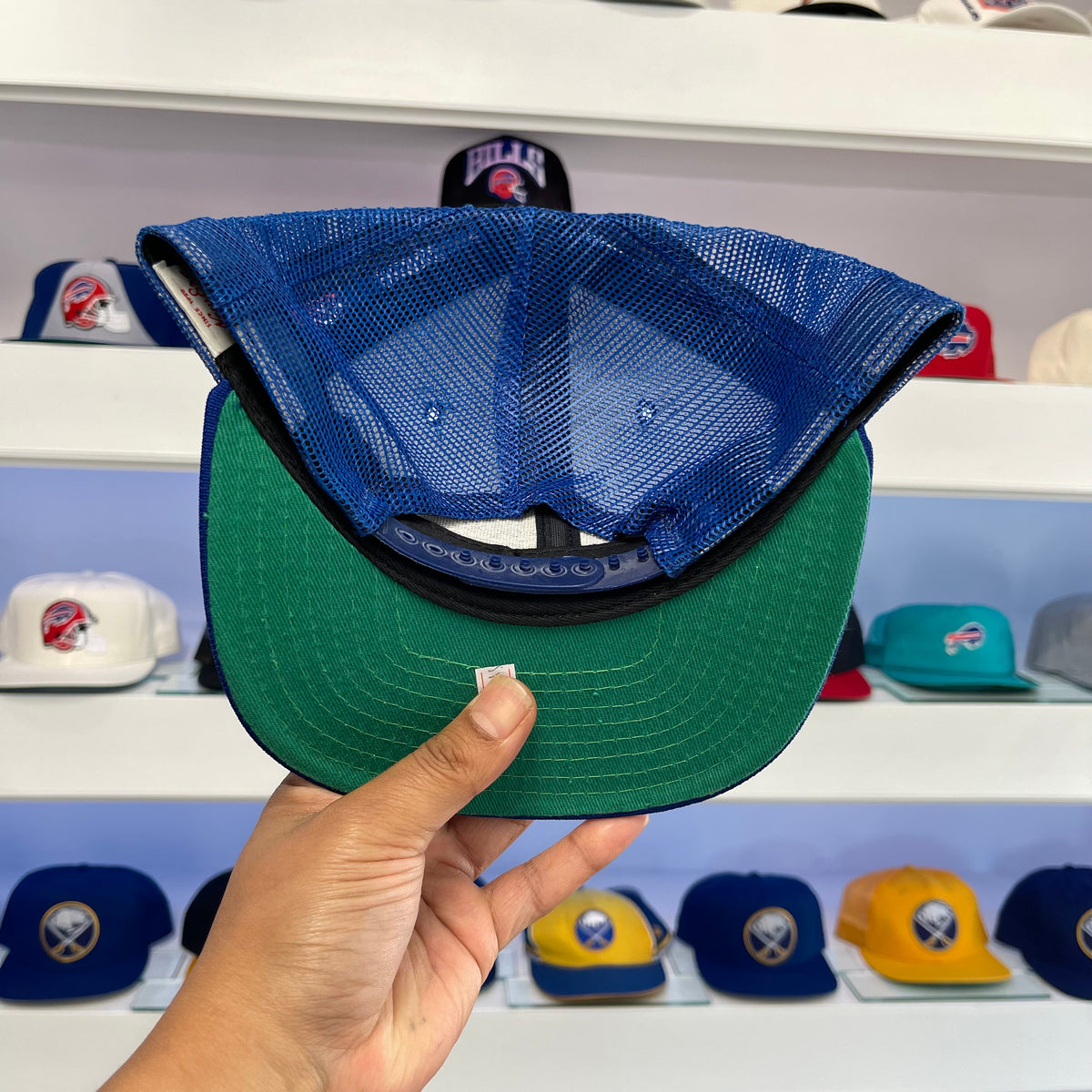 Vintage 1990s Buffalo Bills Red Helmet Trucker Snap Back