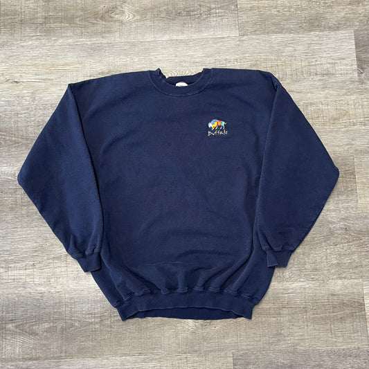 Vintage Buffalo New York Navy Sweatshirt Size XL