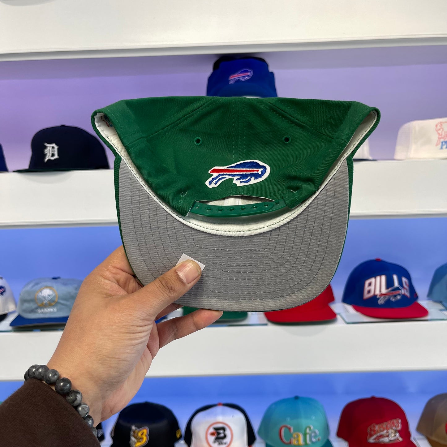 Vintage 1990s Buffalo Bills Green Wool Snap Back New Dead Stock