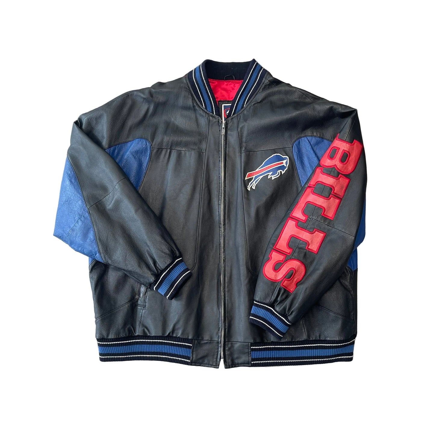 Vintage 1990s NFL Buffalo Bills Genuine Leather Jacket Size 3x