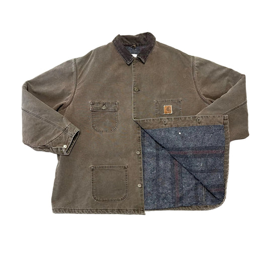 Vintage 90s/00s Carhartt C02 Blanket-Lined Chore Coat Size XXXL