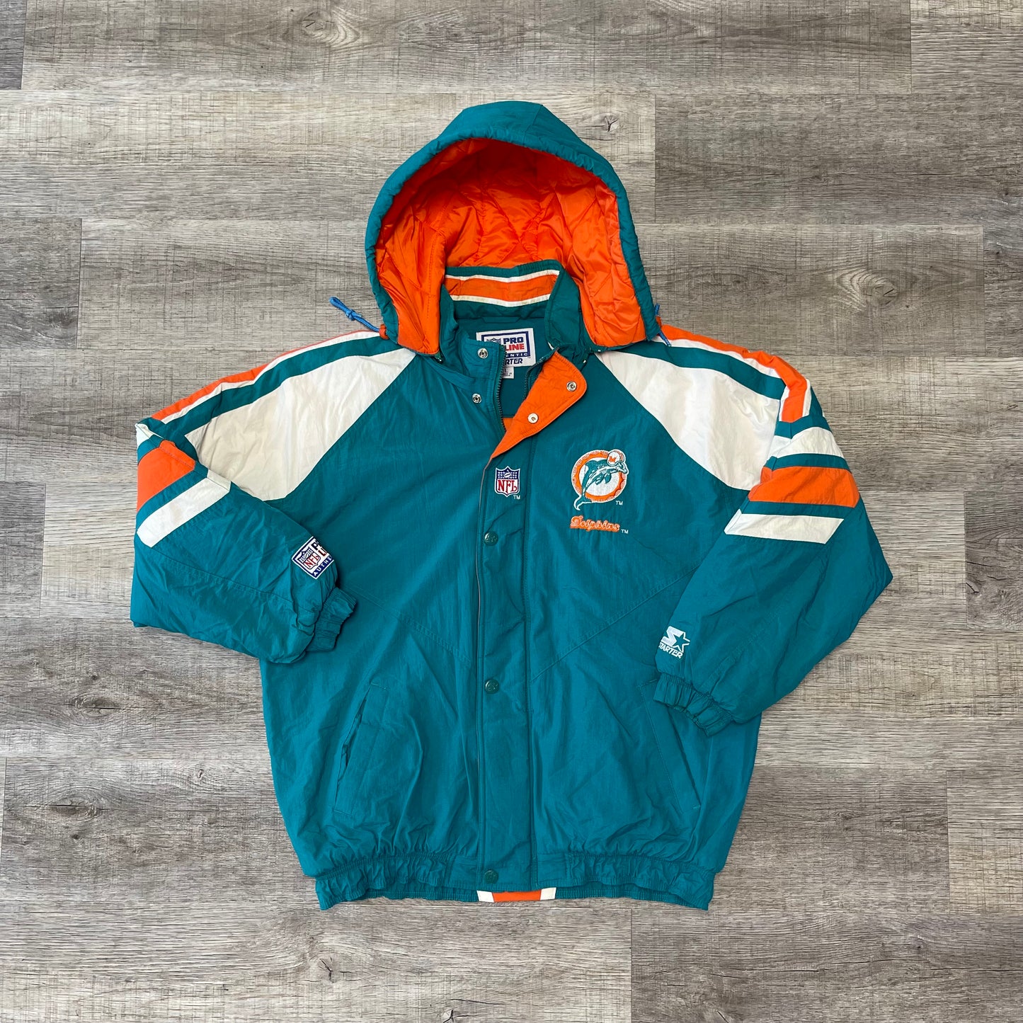 1990s Miami Dolphins Starter Jacket Size Large