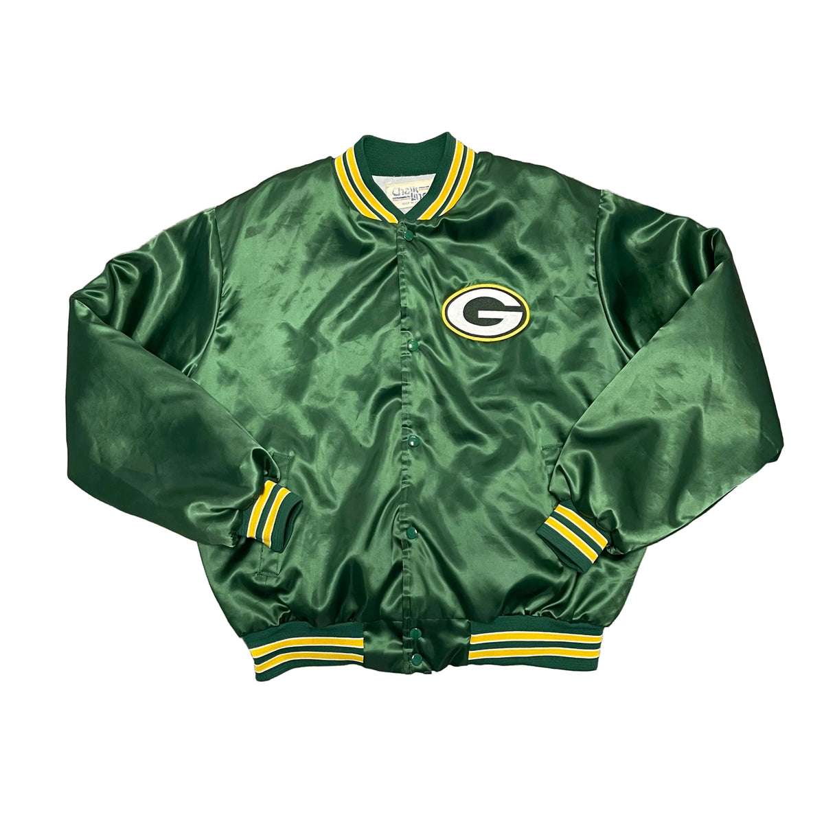 Vintage 1990s NFL Green Bay Packers Chalk Line Satin Jacket Size XL