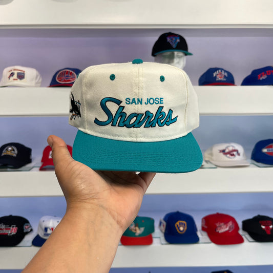 Vintage 1990s NHL San Jose Sharks Script Snap Back