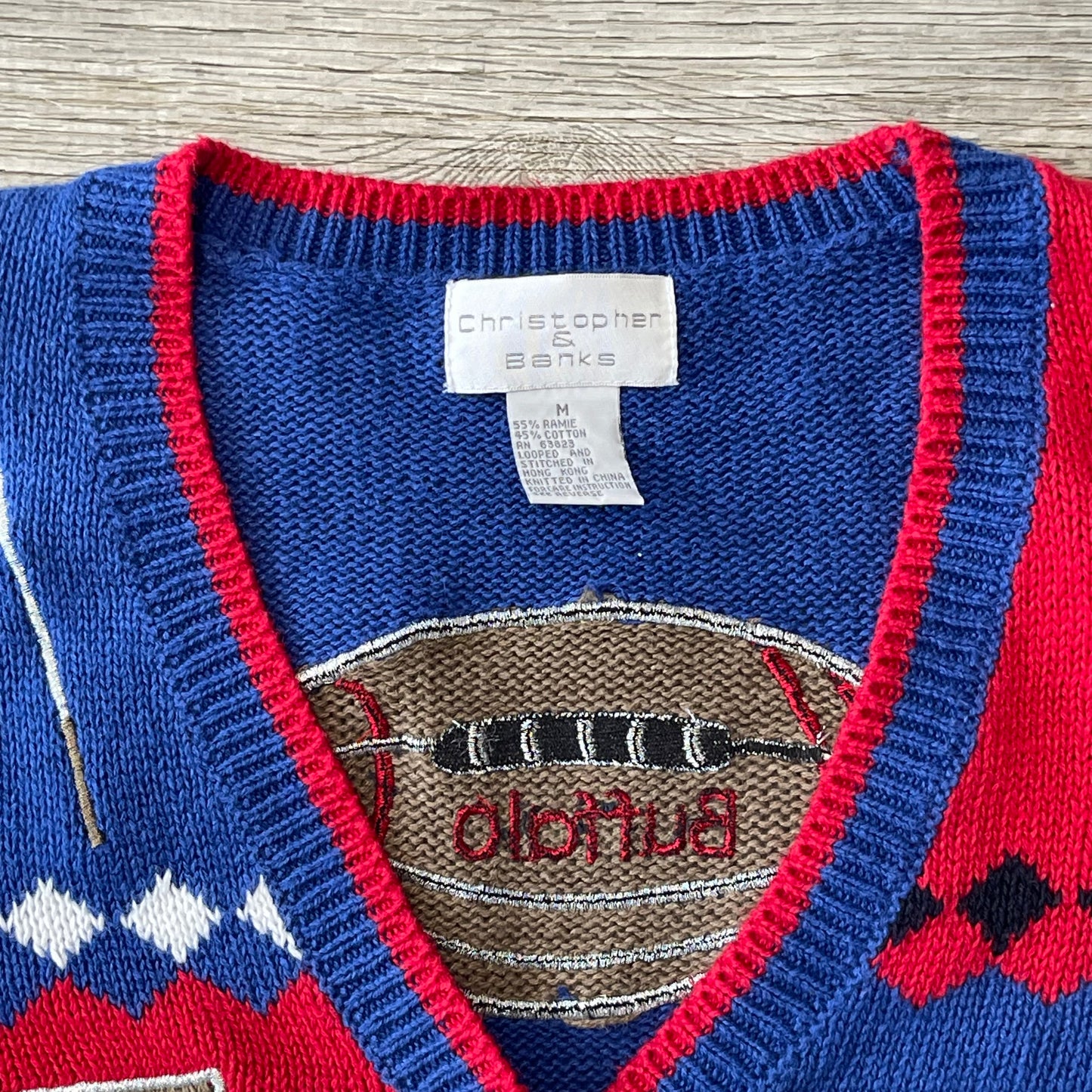 1980s Buffalo Bills Button Up Sweater Size Medium