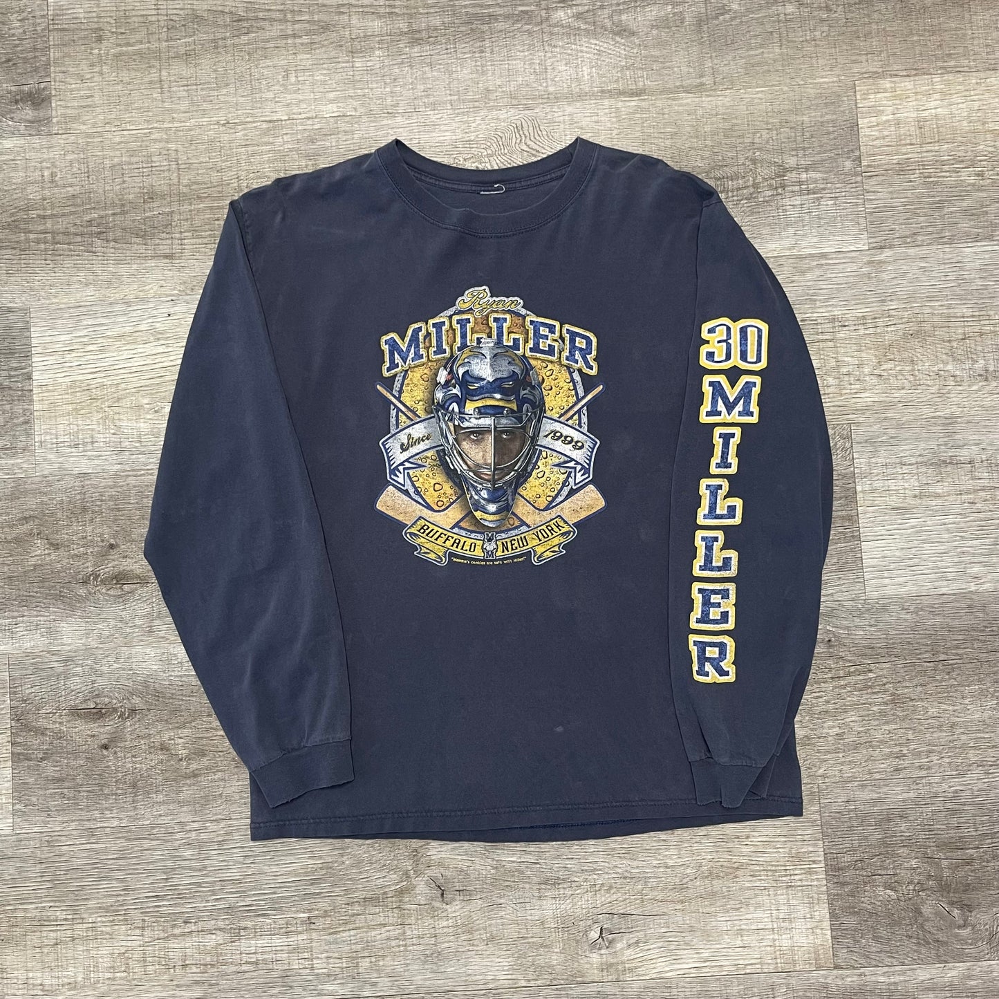 Vintage 2000s NHL Buffalo Sabres Ryan Miller Long Sleeve Shirt Size Large