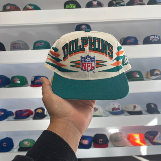 Vintage 1990s NFL Miami Dolphins Logo Athletic Diamond Cut Snap Back