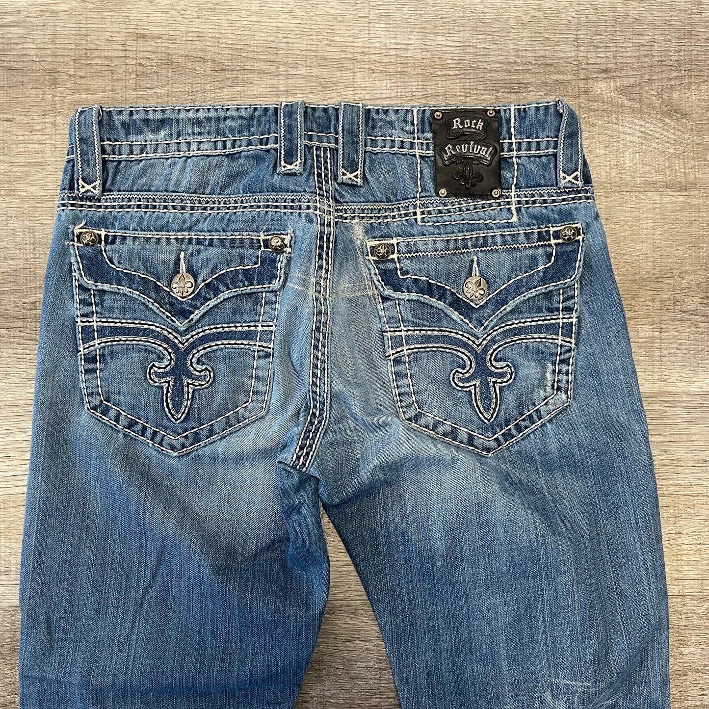 Vintage Y2K Rock Revival Denim Jeans Size 34x40