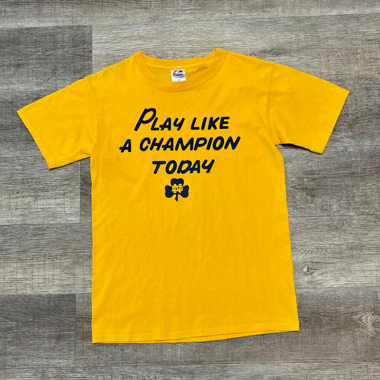 Vintage 1990s Norte Dame “Play Like a Champion Today” Majestic Shirt Size Medium