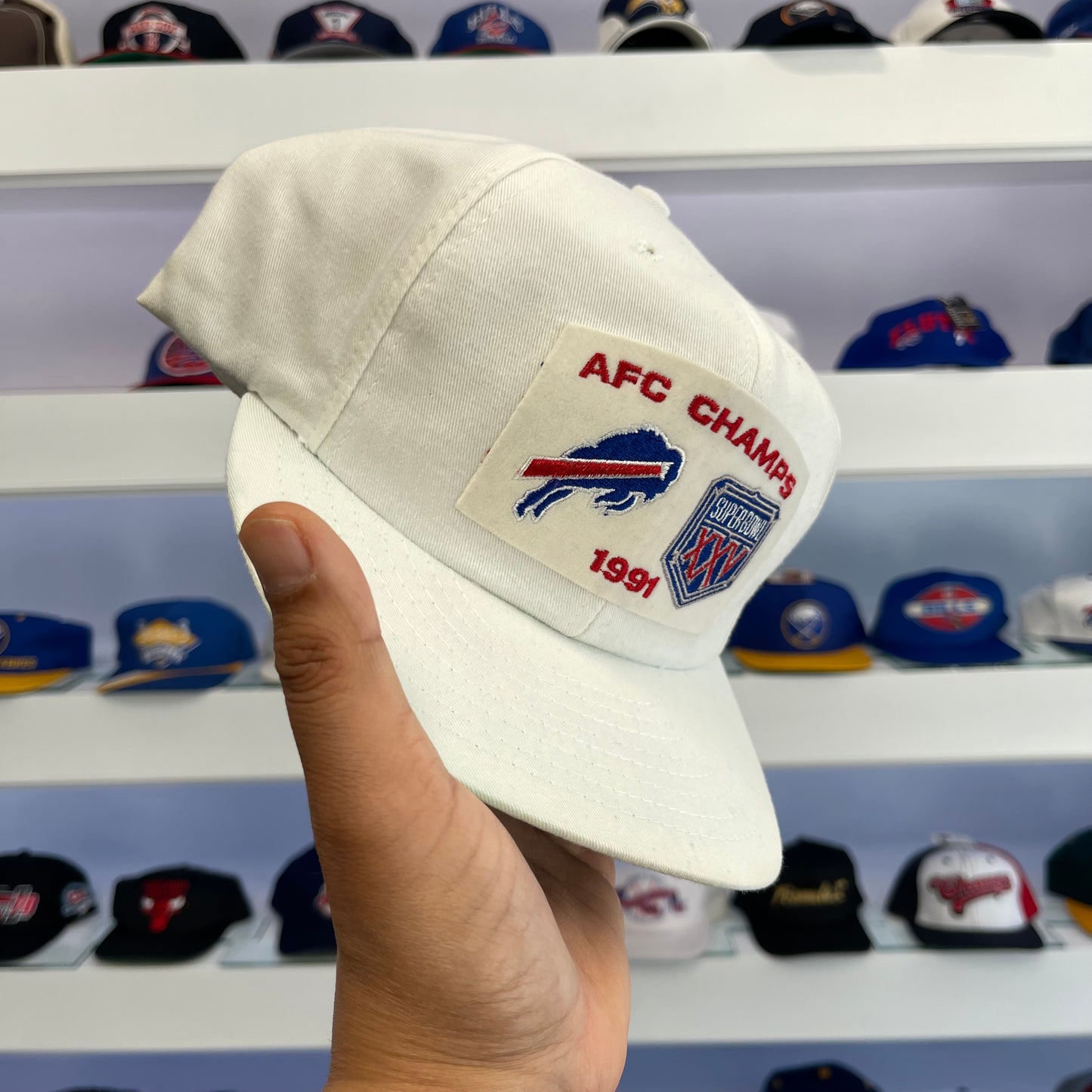 Vintage 1991 NFL Buffalo Bills AFC Champs Super Bowl XXV Snap Back